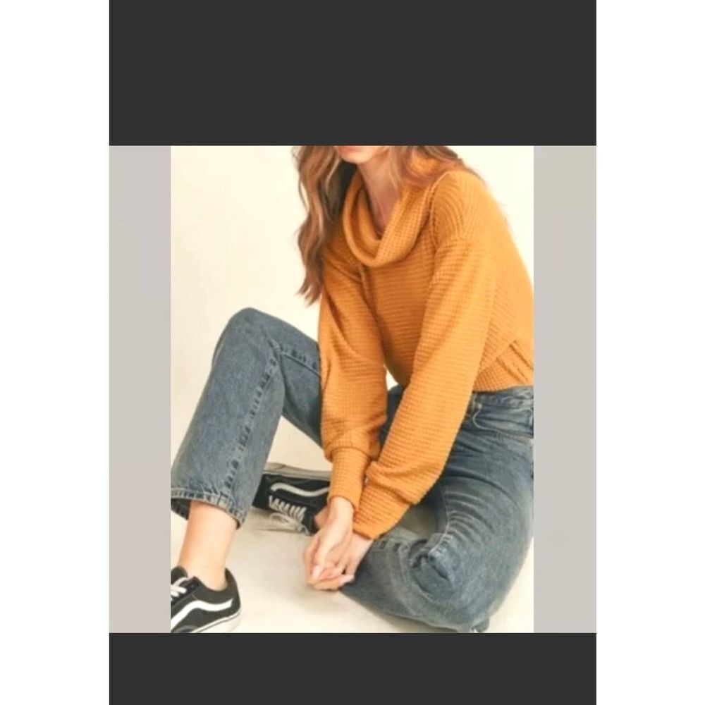 NWT Free People Surplice Back Waffle Sweater in Canyon Moon XS